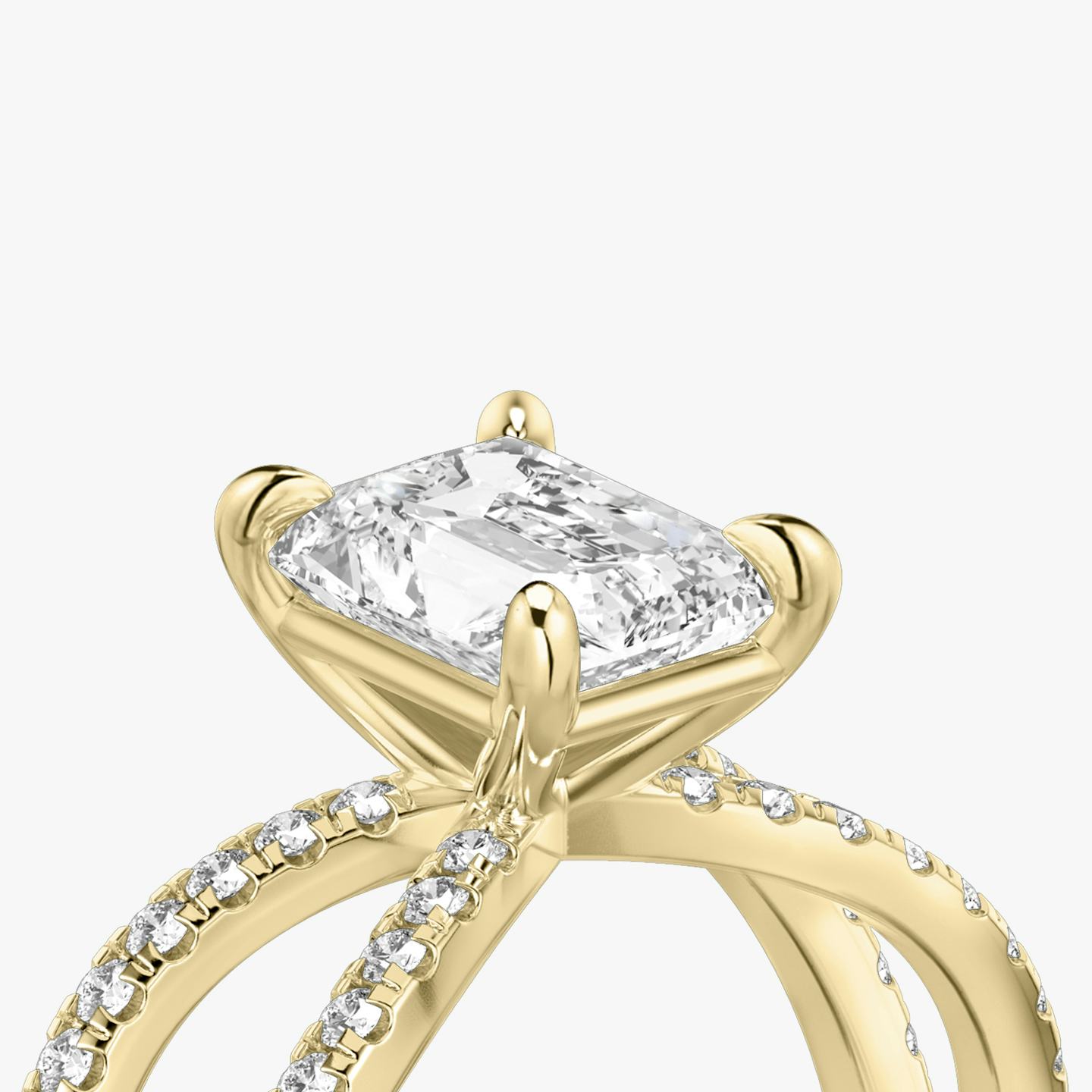 The Duet | Radiant | 18k | 18k Yellow Gold | Band: Double pavé | Diamond orientation: vertical | Carat weight: See full inventory