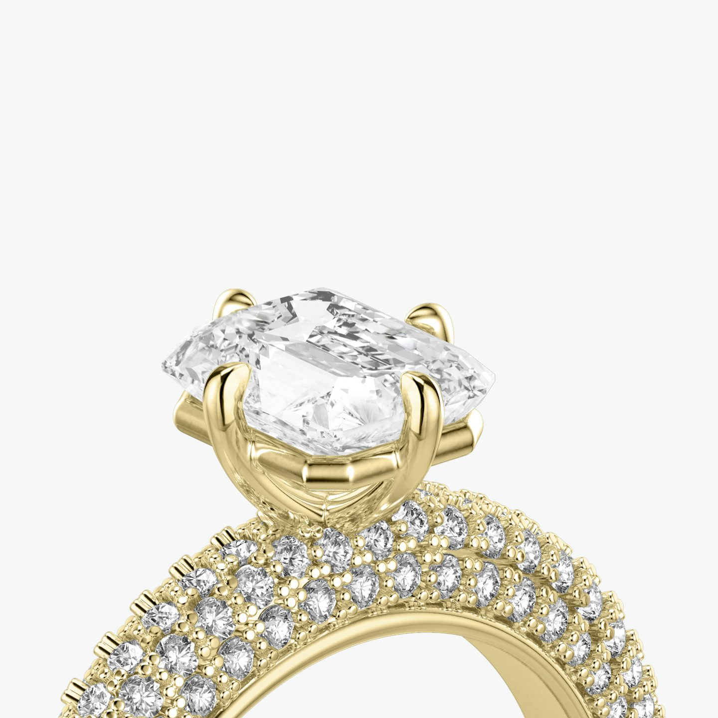 The Curator | Radiant | 18k | 18k Yellow Gold | Band: Pavé | Diamond orientation: vertical | Carat weight: See full inventory