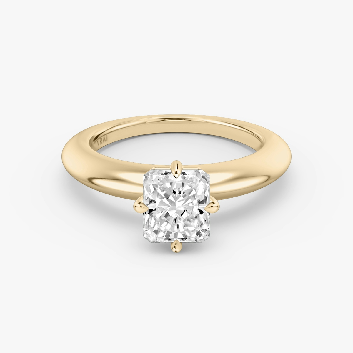 Dome Diamond Solitaire Modern Engagement Rings VRAI