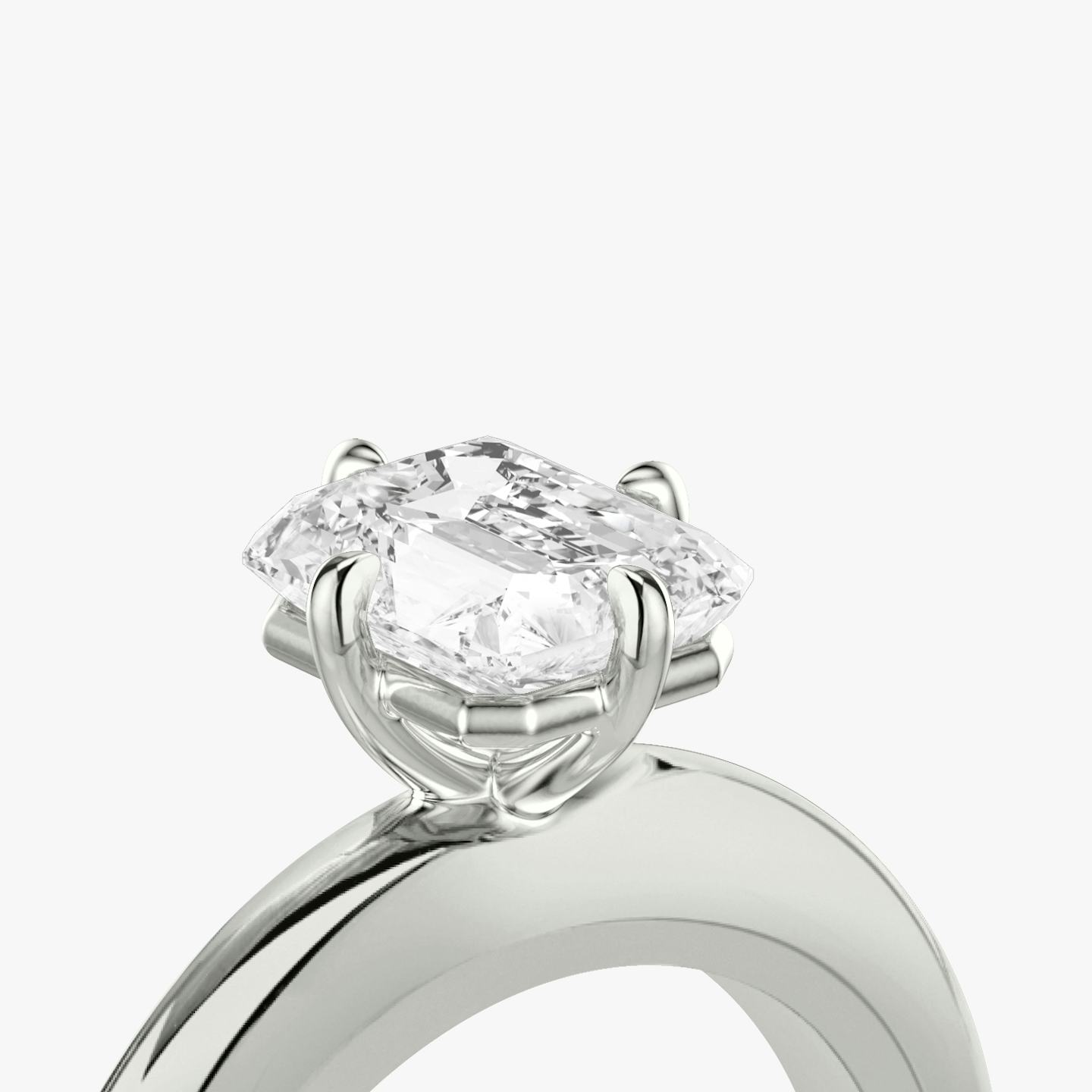 The Curator | Radiant | 18k | 18k White Gold | Band: Plain | Diamond orientation: vertical | Carat weight: See full inventory