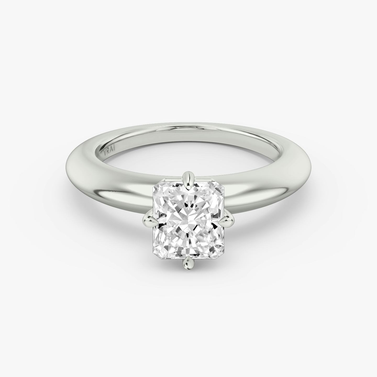 The Curator | Radiant | 18k | 18k White Gold | Band: Plain | Diamond orientation: vertical | Carat weight: See full inventory