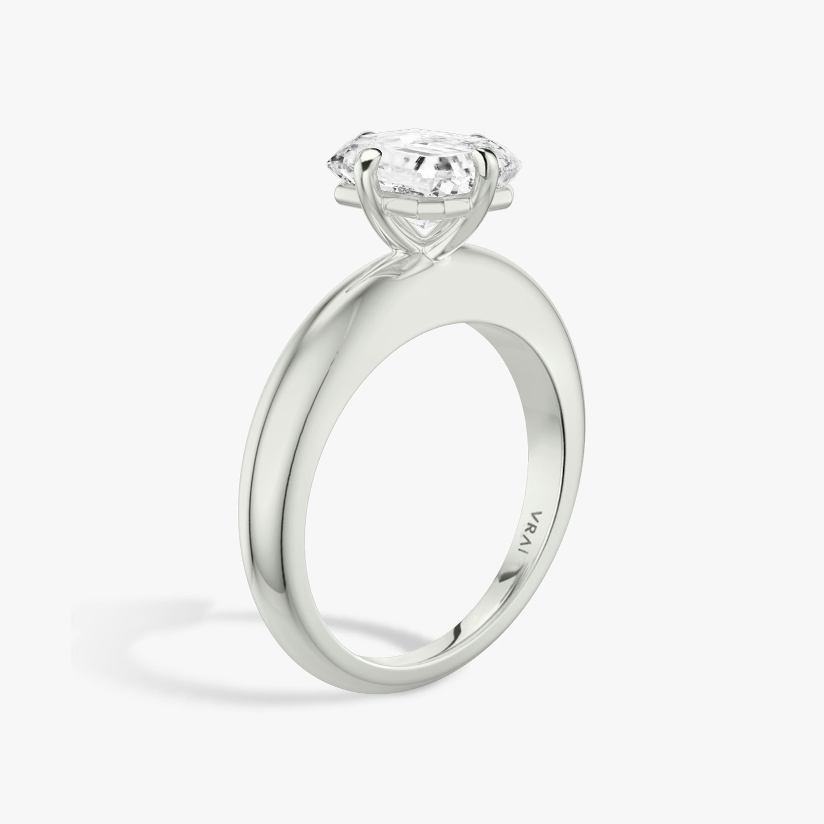 The Curator | Radiant | Platinum | Band: Plain | Diamond orientation: vertical | Carat weight: See full inventory