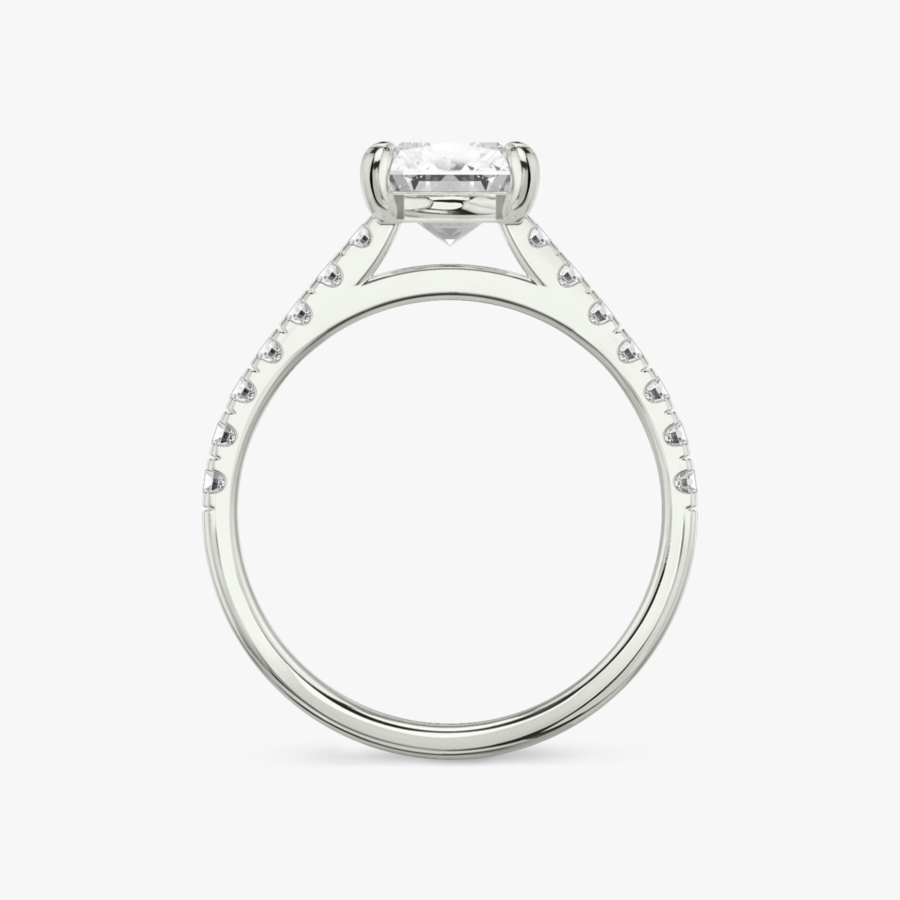 The Cathedral | Radiant | Platinum | Band: Pavé | Diamond orientation: vertical | Carat weight: See full inventory