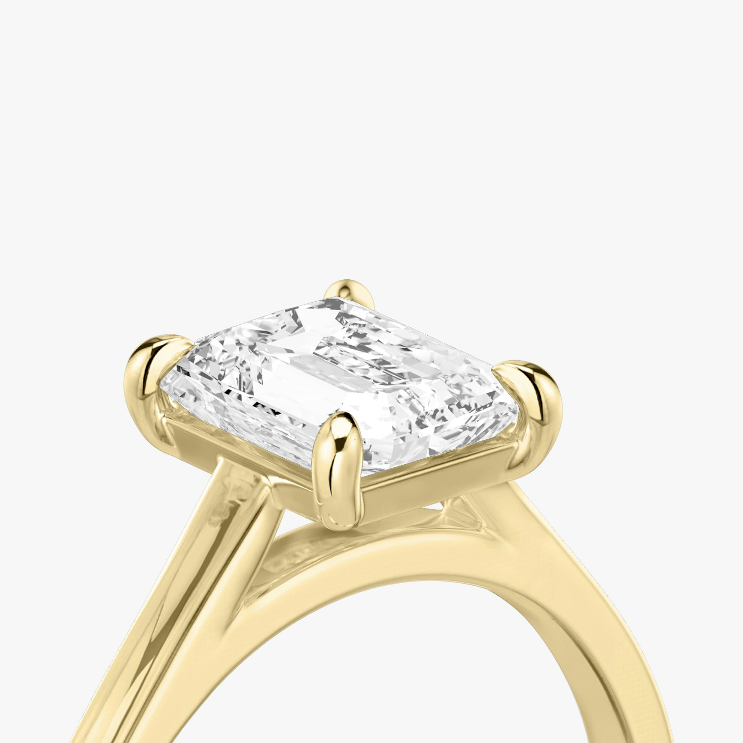 The Cathedral | Radiant | 18k | 18k Yellow Gold | Band: Plain | Diamond orientation: vertical | Carat weight: See full inventory