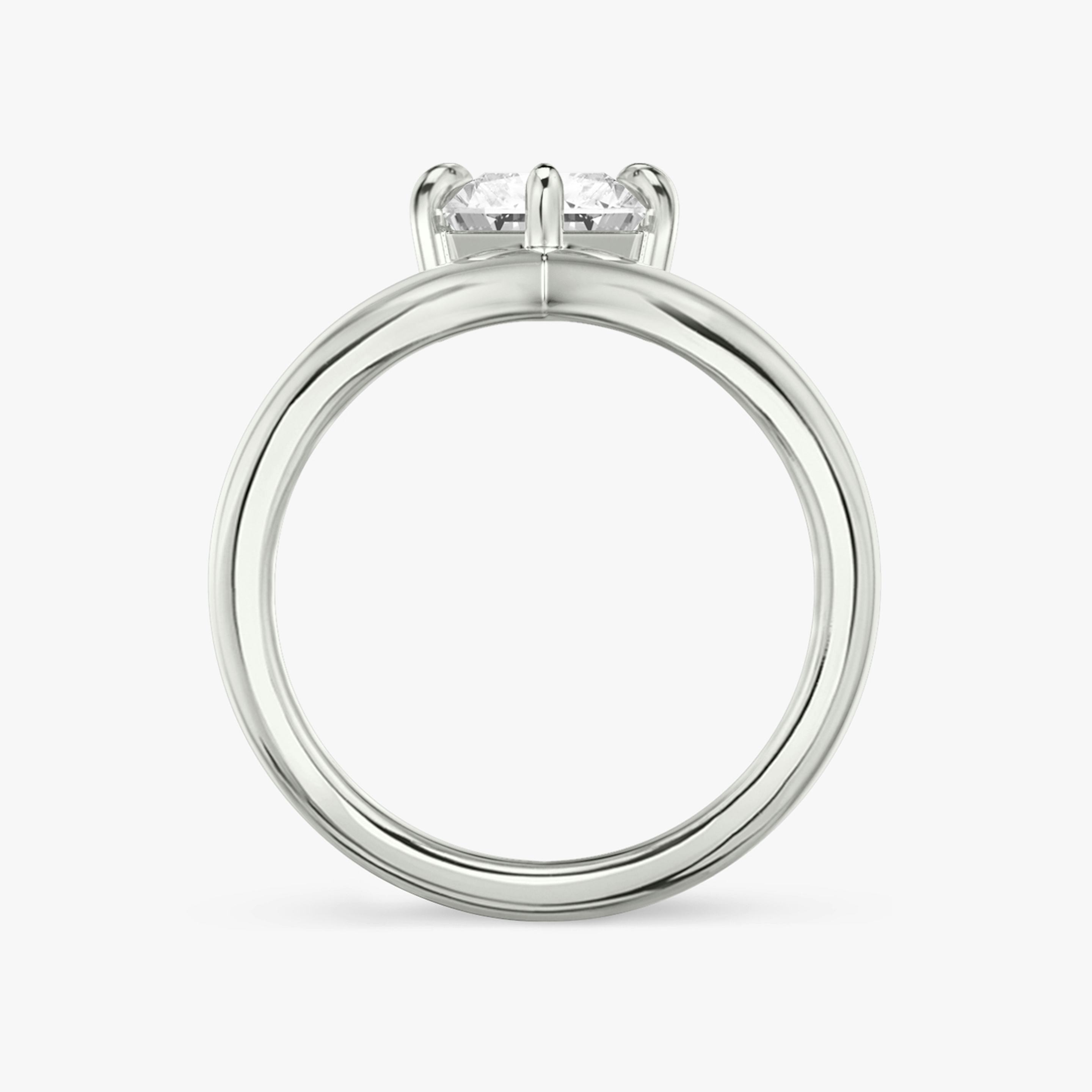 The Signature V | Radiant | 18k | 18k White Gold | Band: Plain | Diamond orientation: vertical | Carat weight: See full inventory