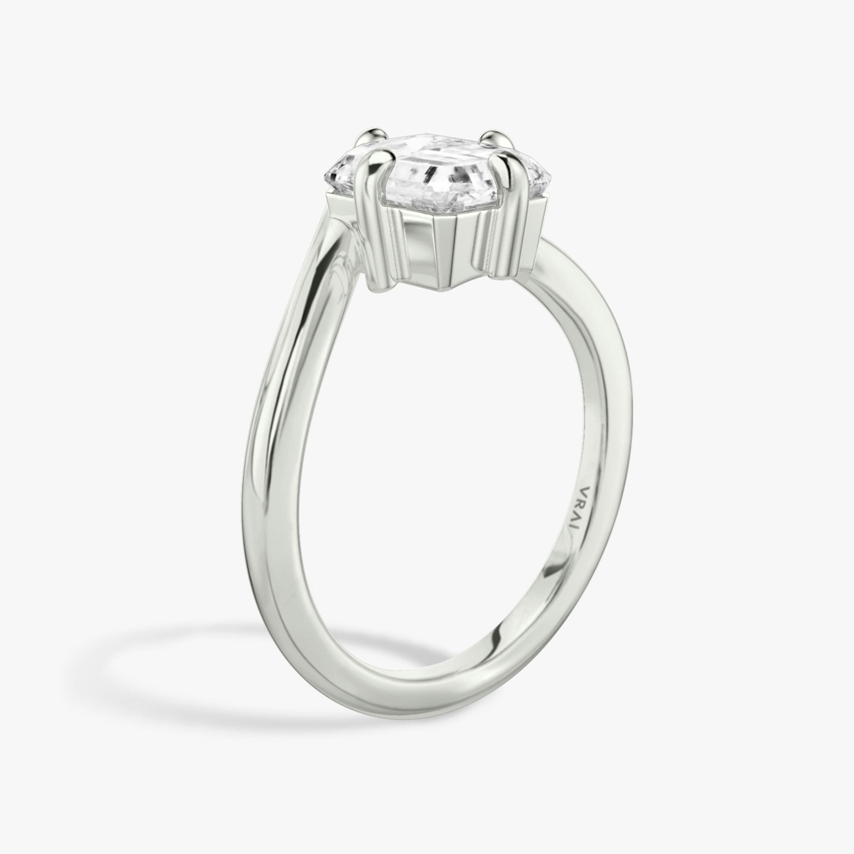 The Signature V | Radiant | 18k | 18k White Gold | Band: Plain | Diamond orientation: vertical | Carat weight: See full inventory