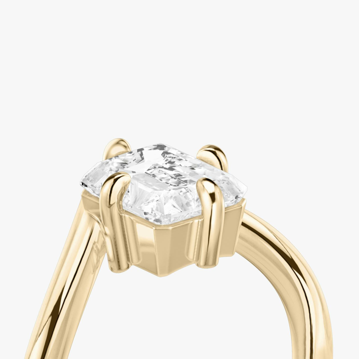 The Signature V | Radiant | 14k | 14k Rose Gold | Band: Plain | Diamond orientation: vertical | Carat weight: See full inventory