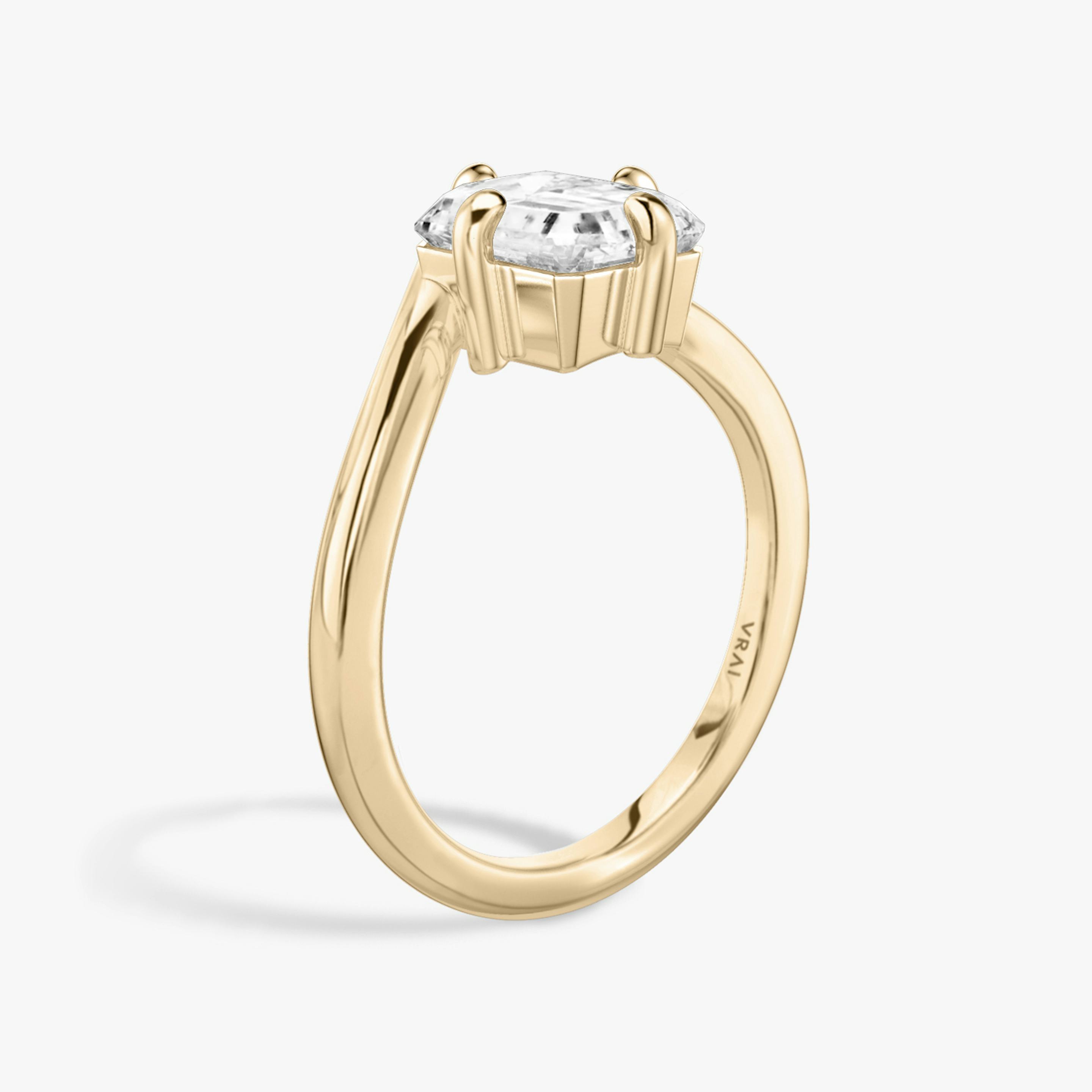 The Signature V | Radiant | 14k | 14k Rose Gold | Band: Plain | Diamond orientation: vertical | Carat weight: See full inventory
