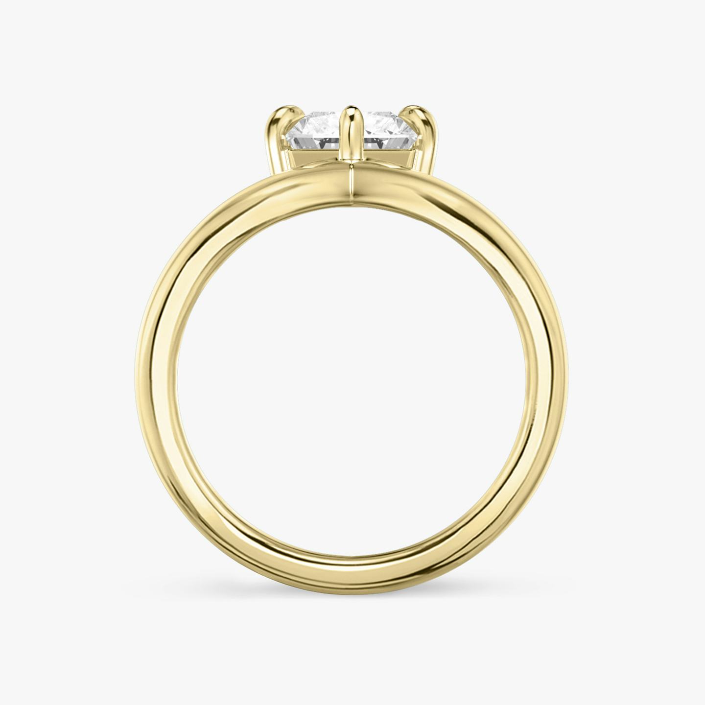 The Signature V | Radiant | 18k | 18k Yellow Gold | Band: Plain | Diamond orientation: vertical | Carat weight: See full inventory