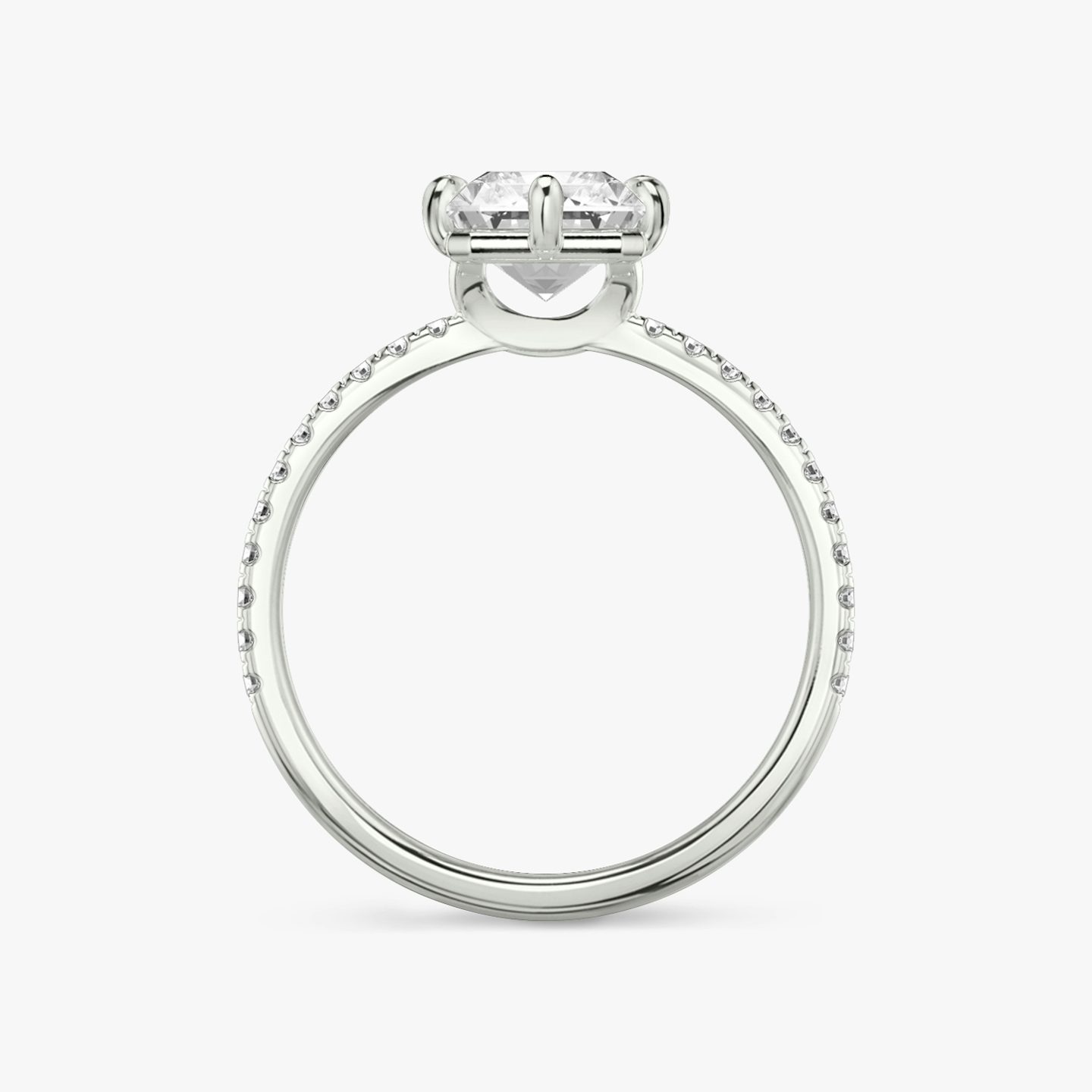 The Signature 6 Prong | Radiant | 18k | 18k White Gold | Band: Pavé | Diamond orientation: vertical | Carat weight: See full inventory