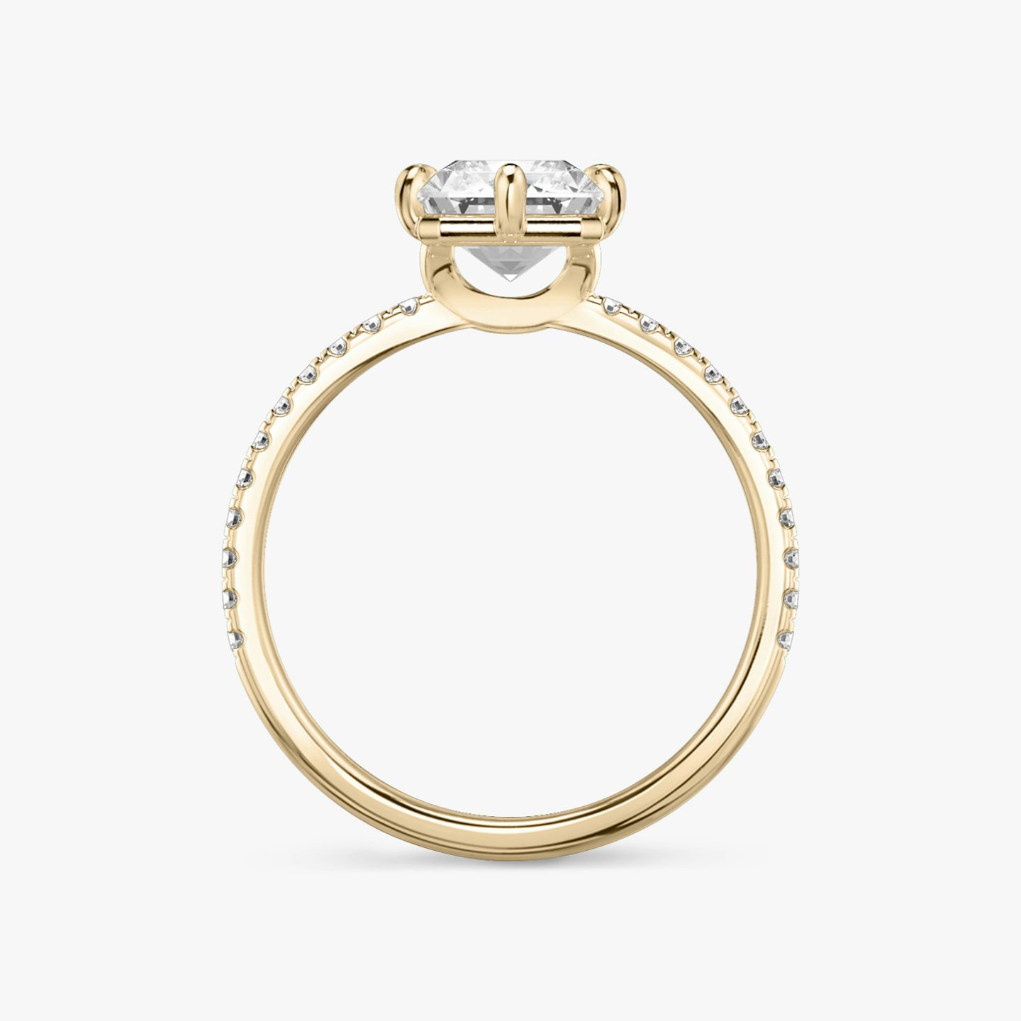 The Signature 6 Prong | Radiant | 14k | 14k Rose Gold | Band: Pavé | Diamond orientation: vertical | Carat weight: See full inventory