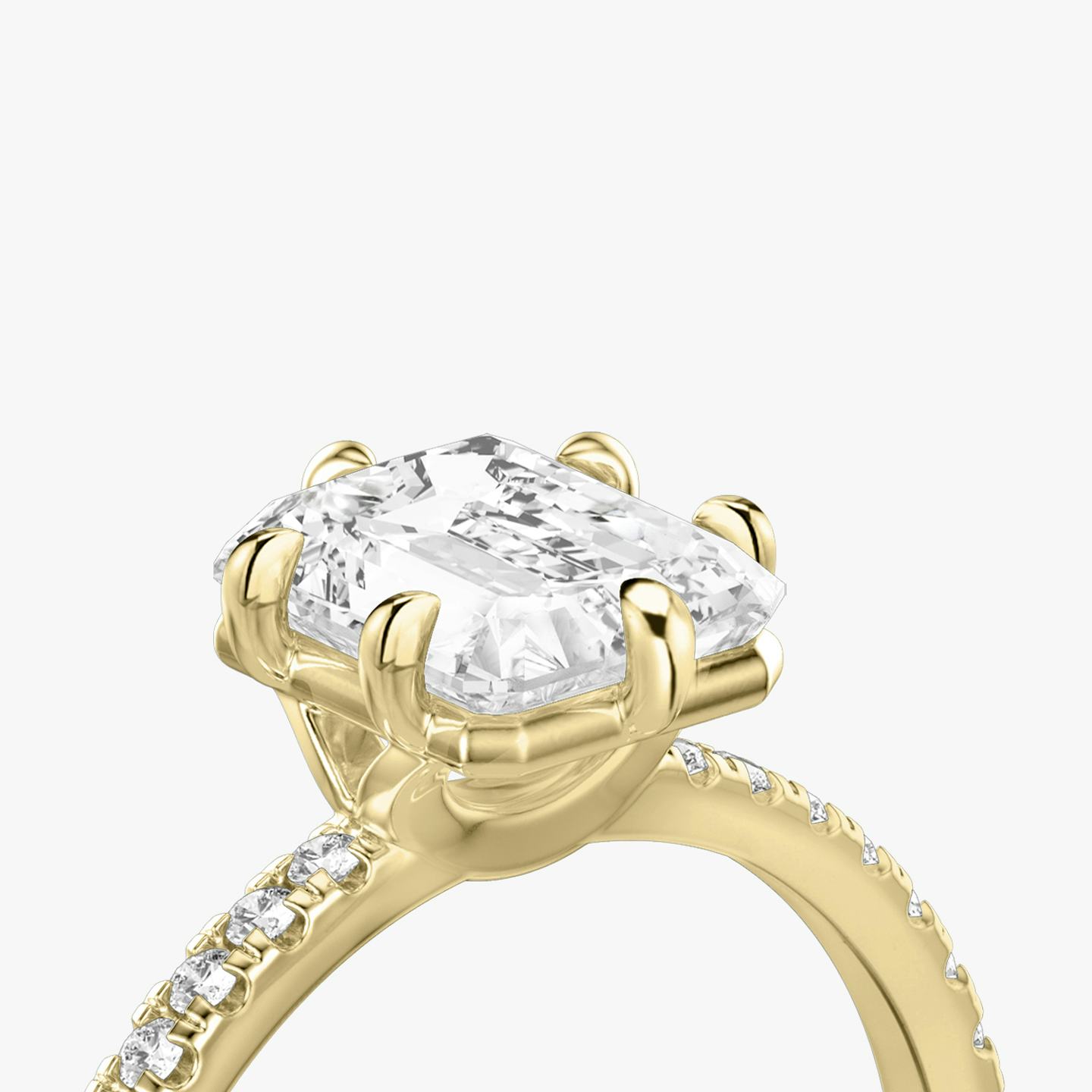 The Signature 6 Prong | Radiant | 18k | 18k Yellow Gold | Band: Pavé | Diamond orientation: vertical | Carat weight: See full inventory