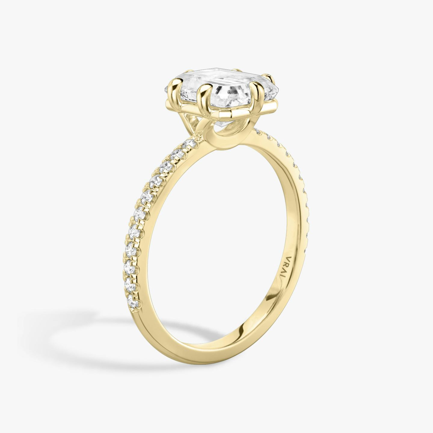 The Signature 6 Prong | Radiant | 18k | 18k Yellow Gold | Band: Pavé | Diamond orientation: vertical | Carat weight: See full inventory