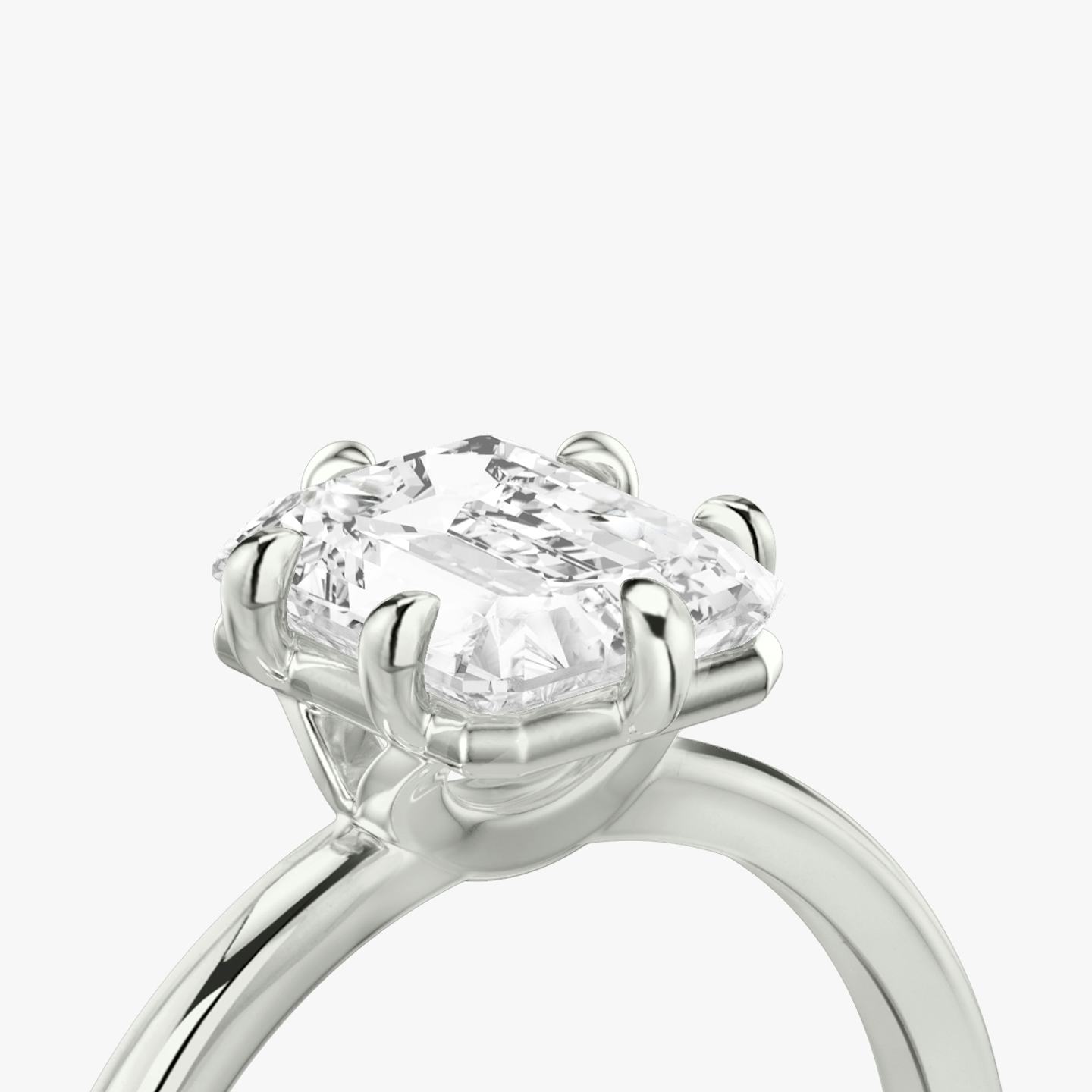 The Signature 6 Prong | Radiant | Platinum | Band: Plain | Diamond orientation: vertical | Carat weight: See full inventory