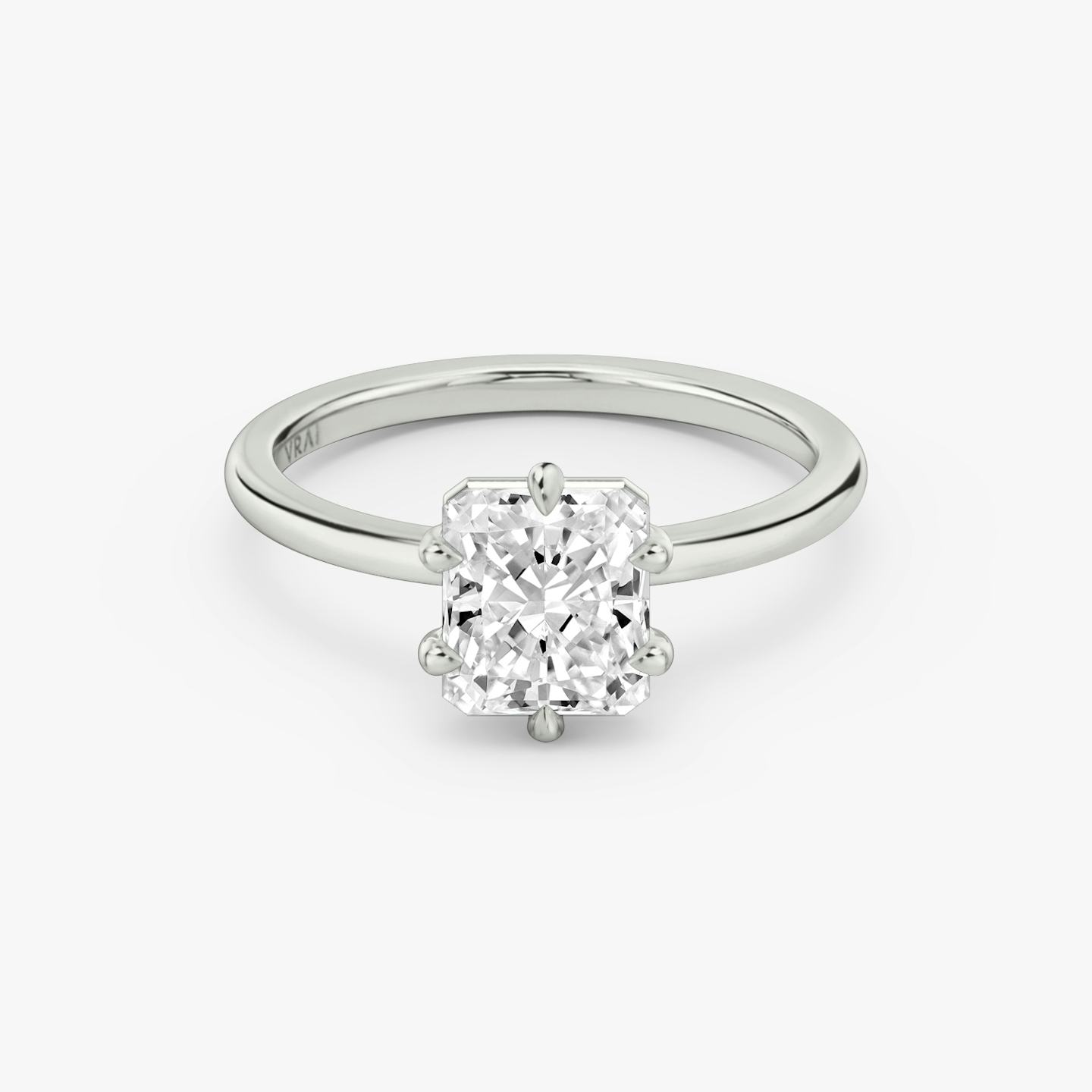 The Signature 6 Prong | Radiant | 18k | 18k White Gold | Band: Plain | Diamond orientation: vertical | Carat weight: See full inventory