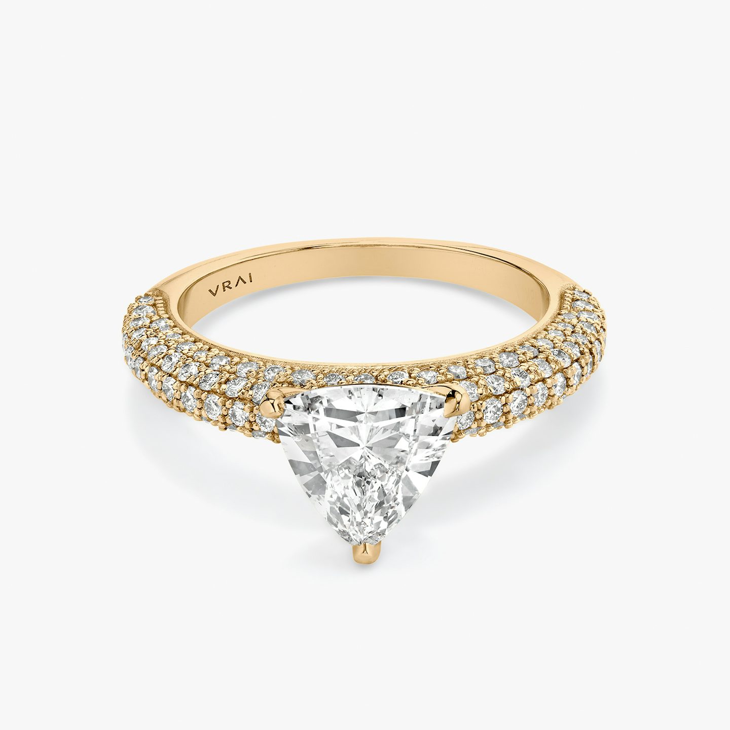 The Curator | Trillion | 14k | 14k Rose Gold | Band: Pavé | Diamond orientation: vertical | Carat weight: See full inventory