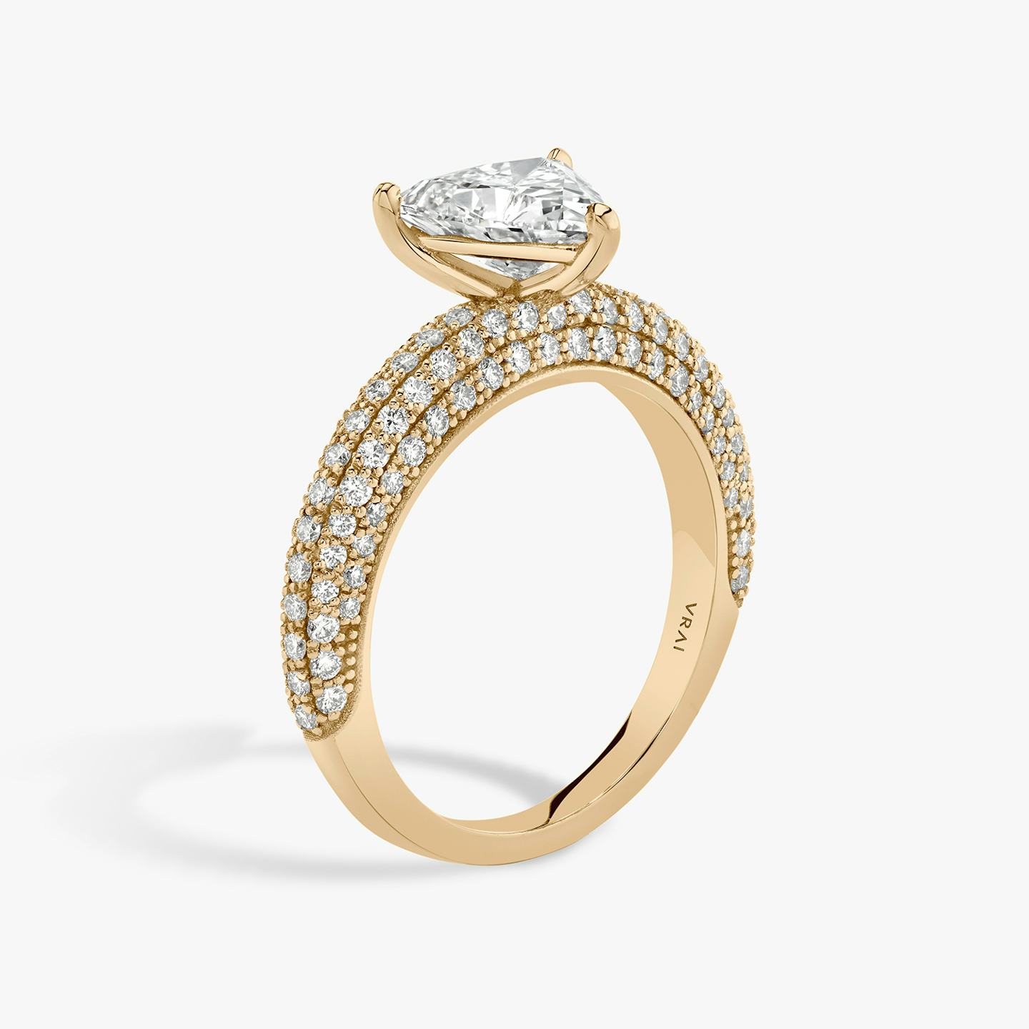 The Curator | Trillion | 14k | 14k Rose Gold | Band: Pavé | Diamond orientation: vertical | Carat weight: See full inventory