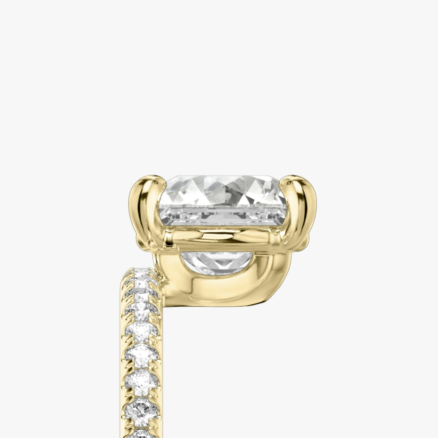 The Hover | Asscher | 18k | 18k Yellow Gold | Band: Pavé | Diamond orientation: vertical | Carat weight: See full inventory