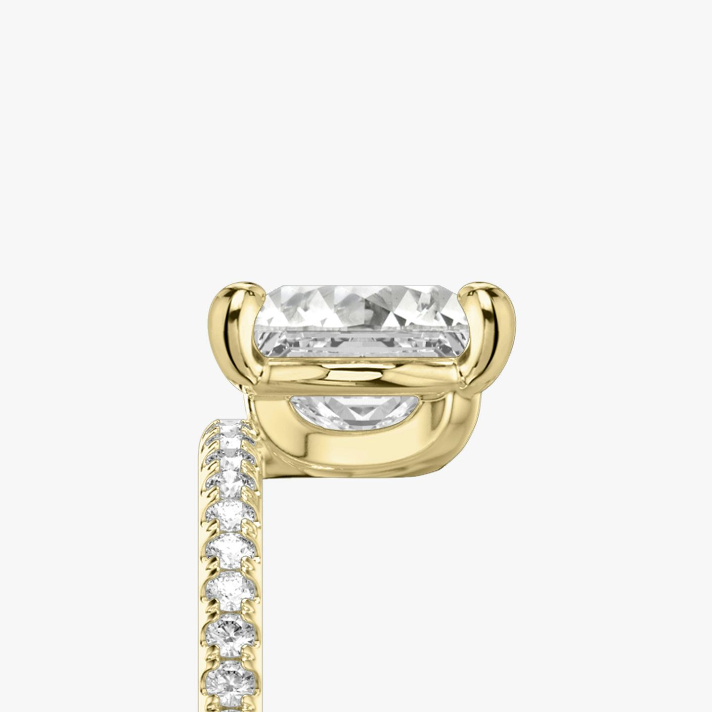 The Hover | Princess | 18k | 18k Yellow Gold | Band: Pavé | Diamond orientation: vertical | Carat weight: See full inventory