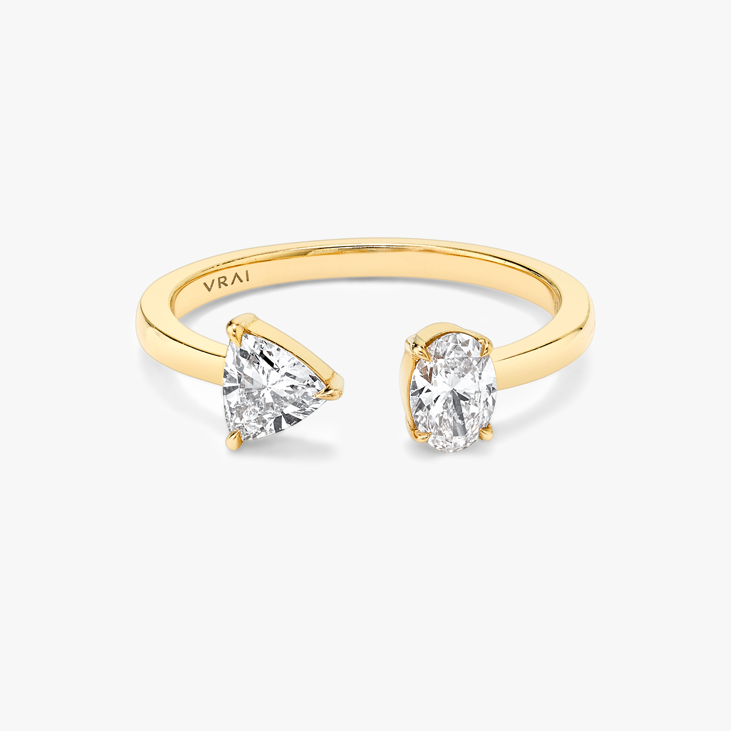 Lab-Grown Oval & Pear Diamond Two-Stone Open Ring