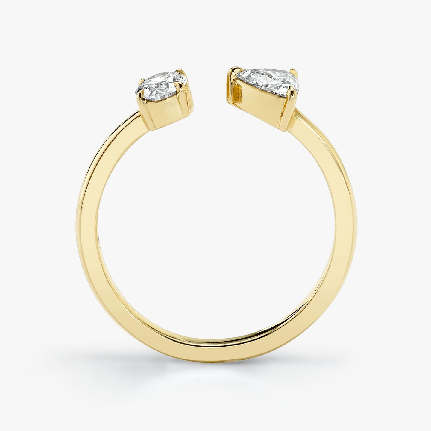 Mixed Cuff Ring | oval+trillion | 14k | yellow-gold