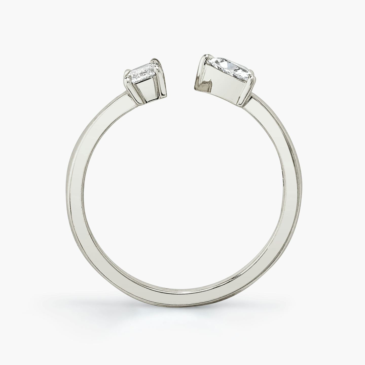 Mixed Cuff Ring | Baguette and Trillion | 14k | 18k White Gold