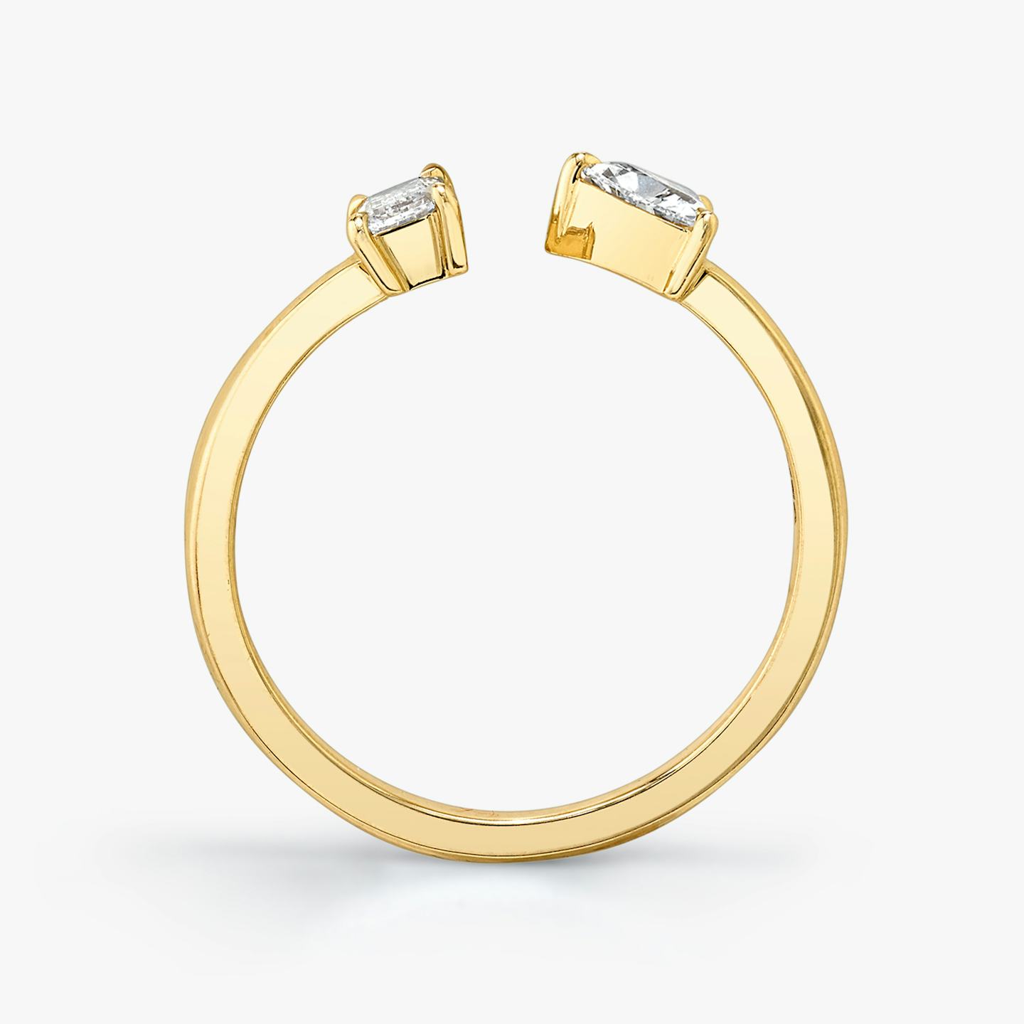 Mixed Cuff Ring | Baguette and Trillion | 14k | 18k Yellow Gold