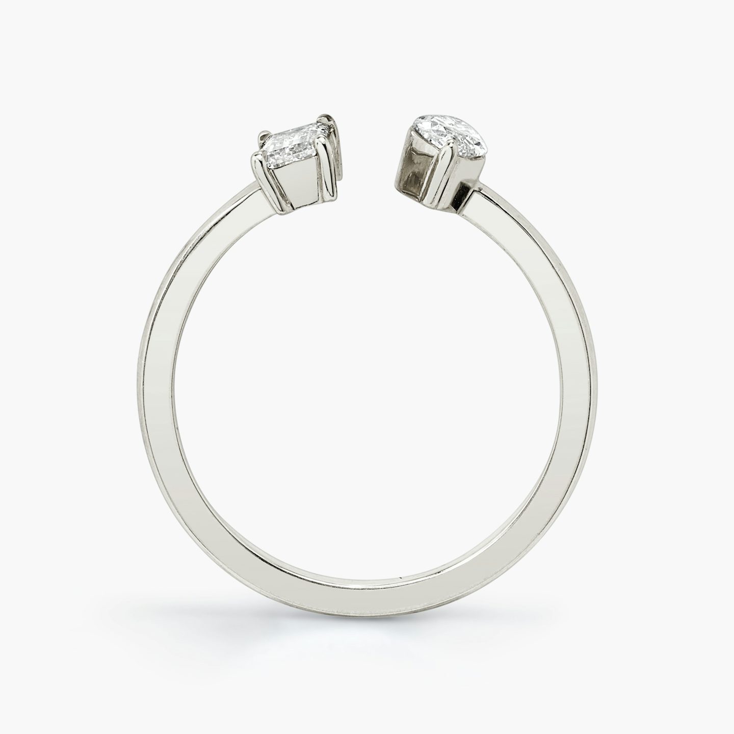 Anillo Mixed Cuff | Baguette y Marquise | 14k | Oro blanco de 18 quilates