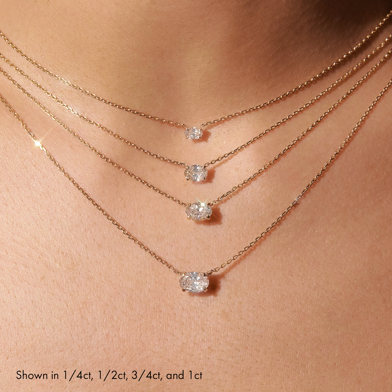 Vrai and oro solitaire diamond necklace cheap