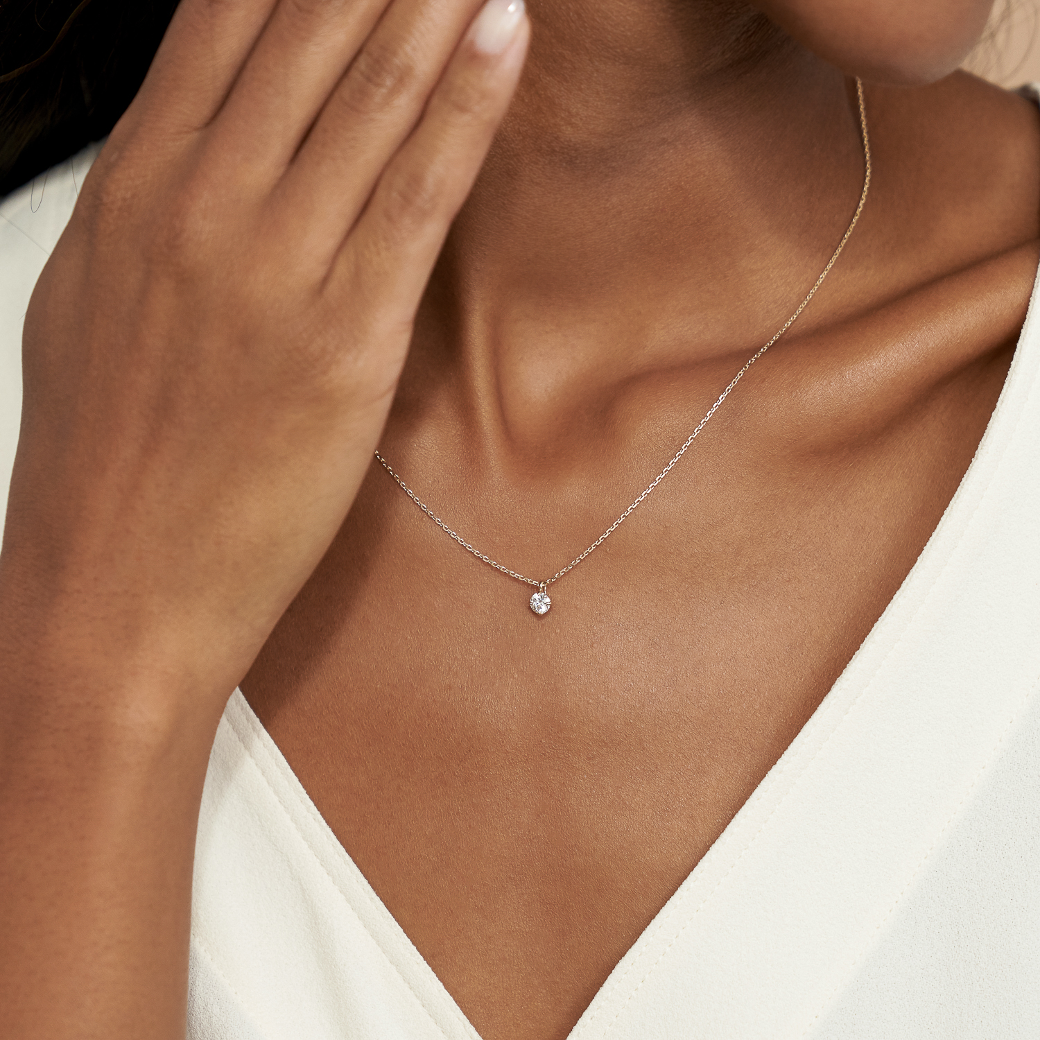 Solitaire Pendant Necklace | VRAI Created Diamonds