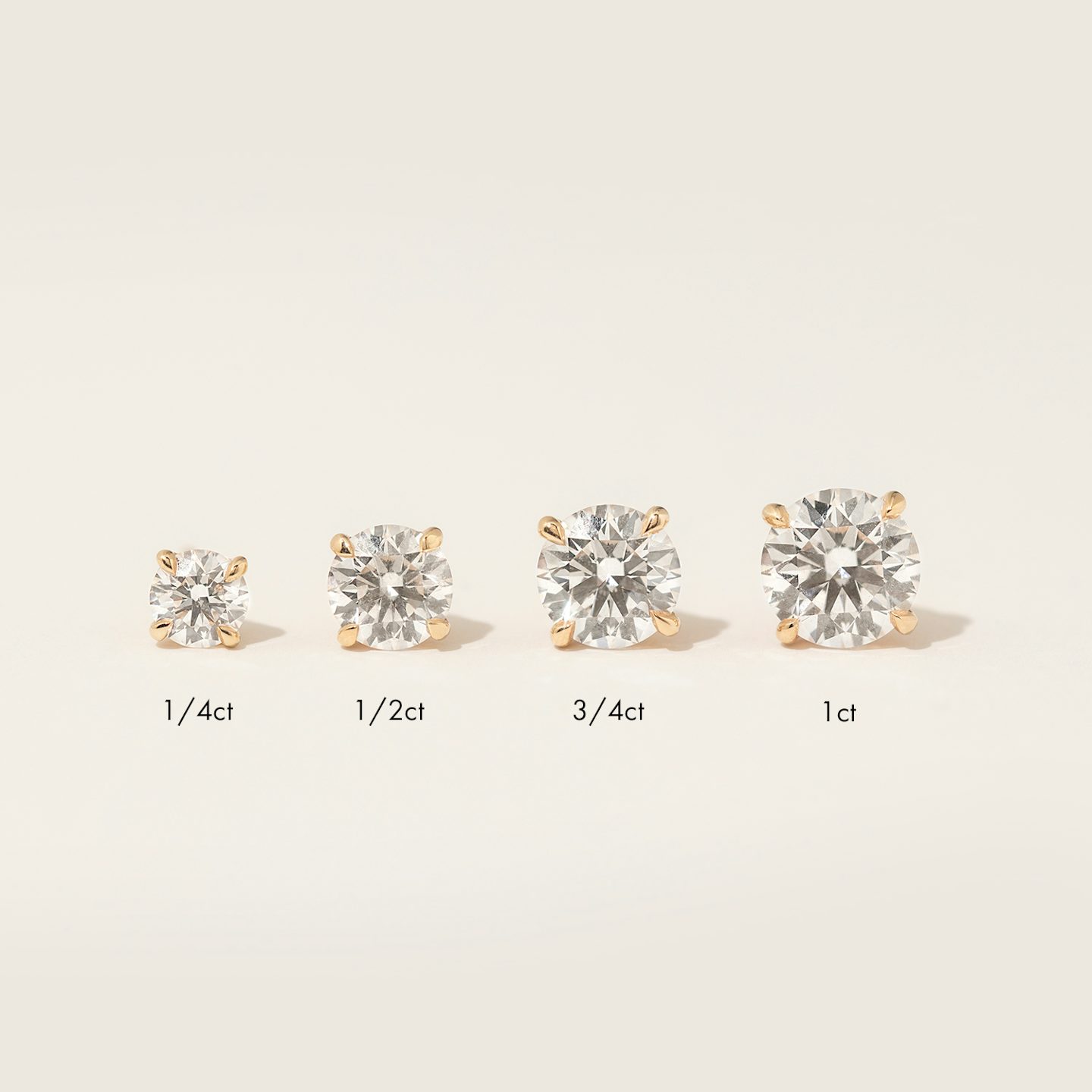 VRAI Solitaire Stud | Round Brilliant | 14k | 14k Rose Gold | Carat weight: See full inventory