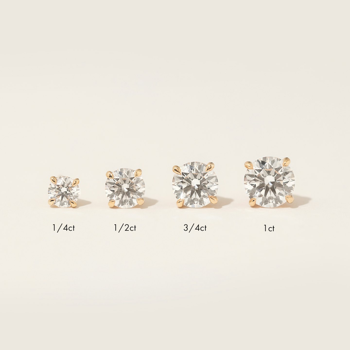 Solitaire Diamond Studs Closeup image of Solitaire Diamond Studs