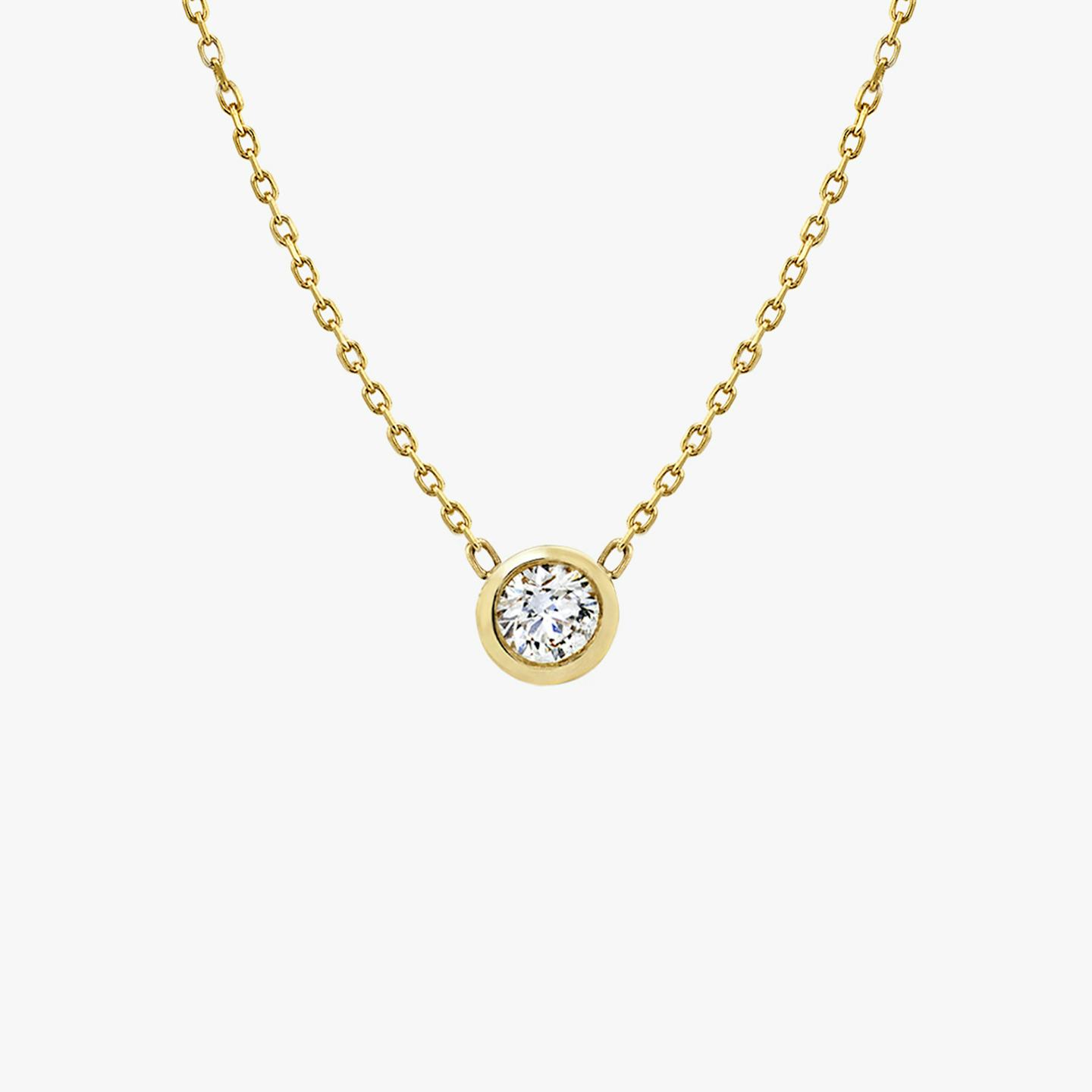Gold diamond bezel necklace Clearance