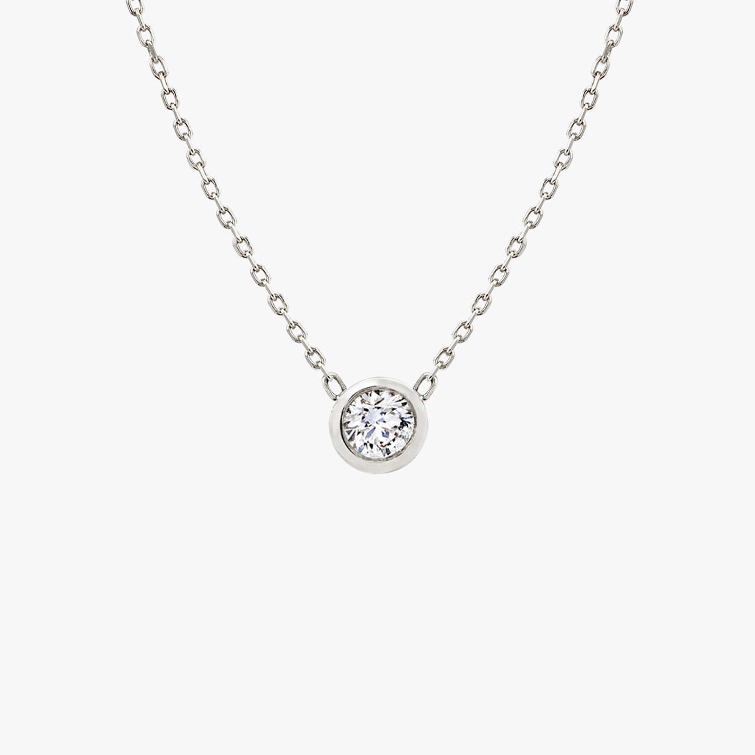 Two Bezel Diamond Necklace