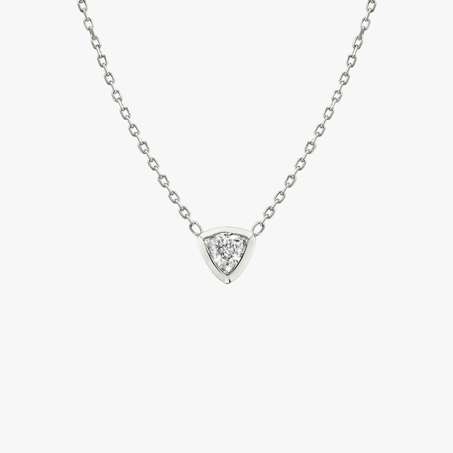 50 Carat Double Bezel-Set Diamond Solitaire Necklace in 14kt White Gold.  18