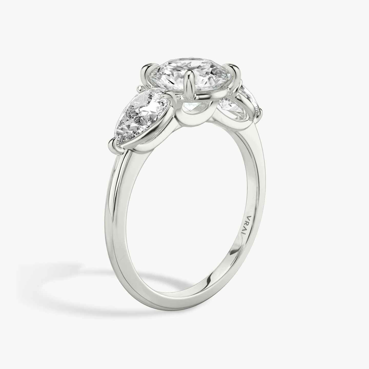 Closeup image of Three Stone Engagement Ring