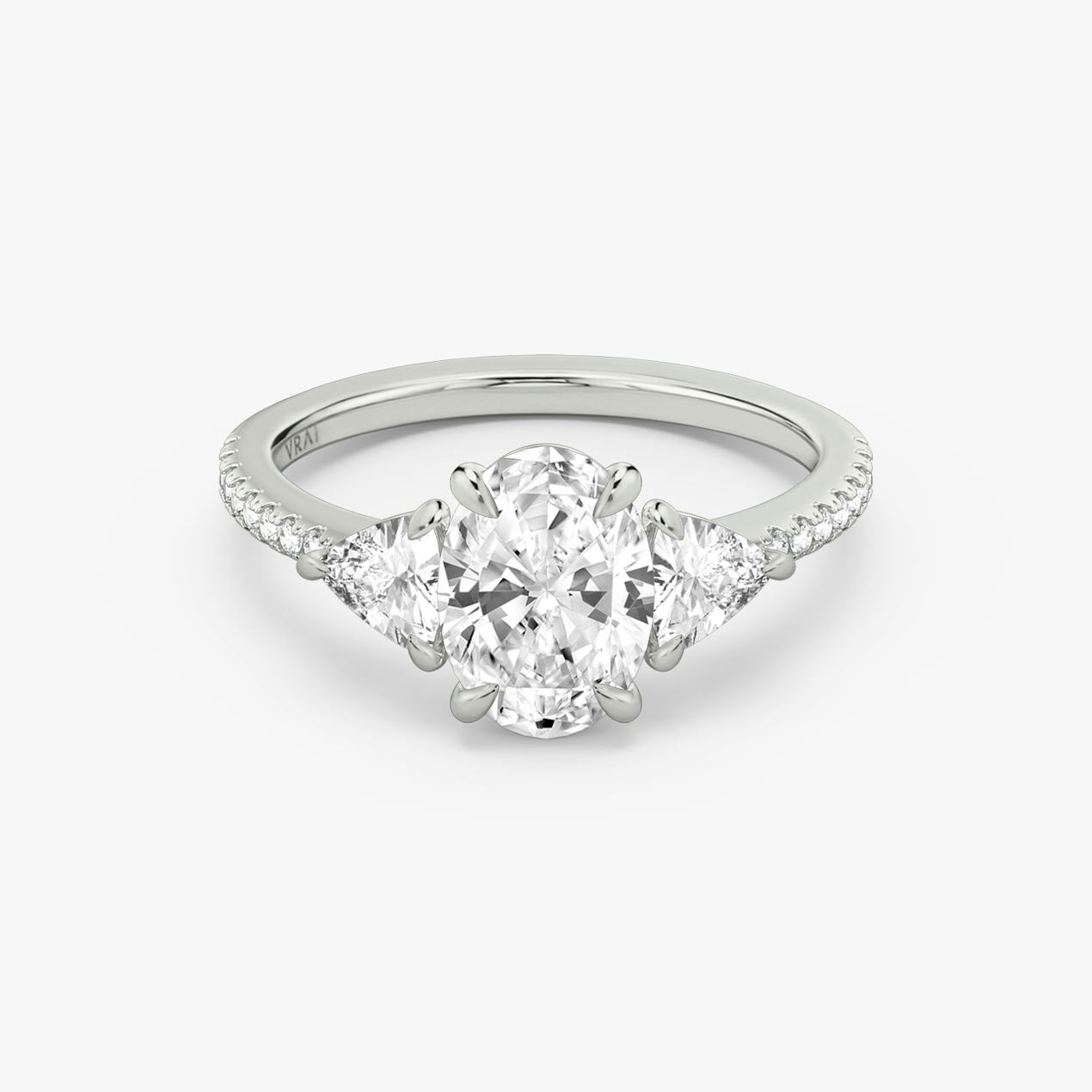 Oval Trillion Three Stone Diamond Ring
