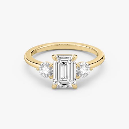 Three Stone Emerald Engagement Ring