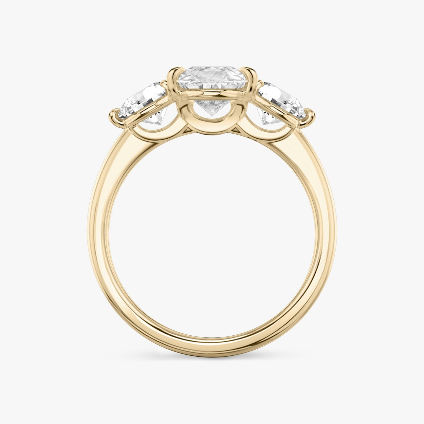 undefined | Pear | 14k | 14k Rose Gold | Band: Plain | Side stone carat: 1/2 | Side stone shape: Round Brilliant | Diamond orientation: vertical | Carat weight: See full inventory