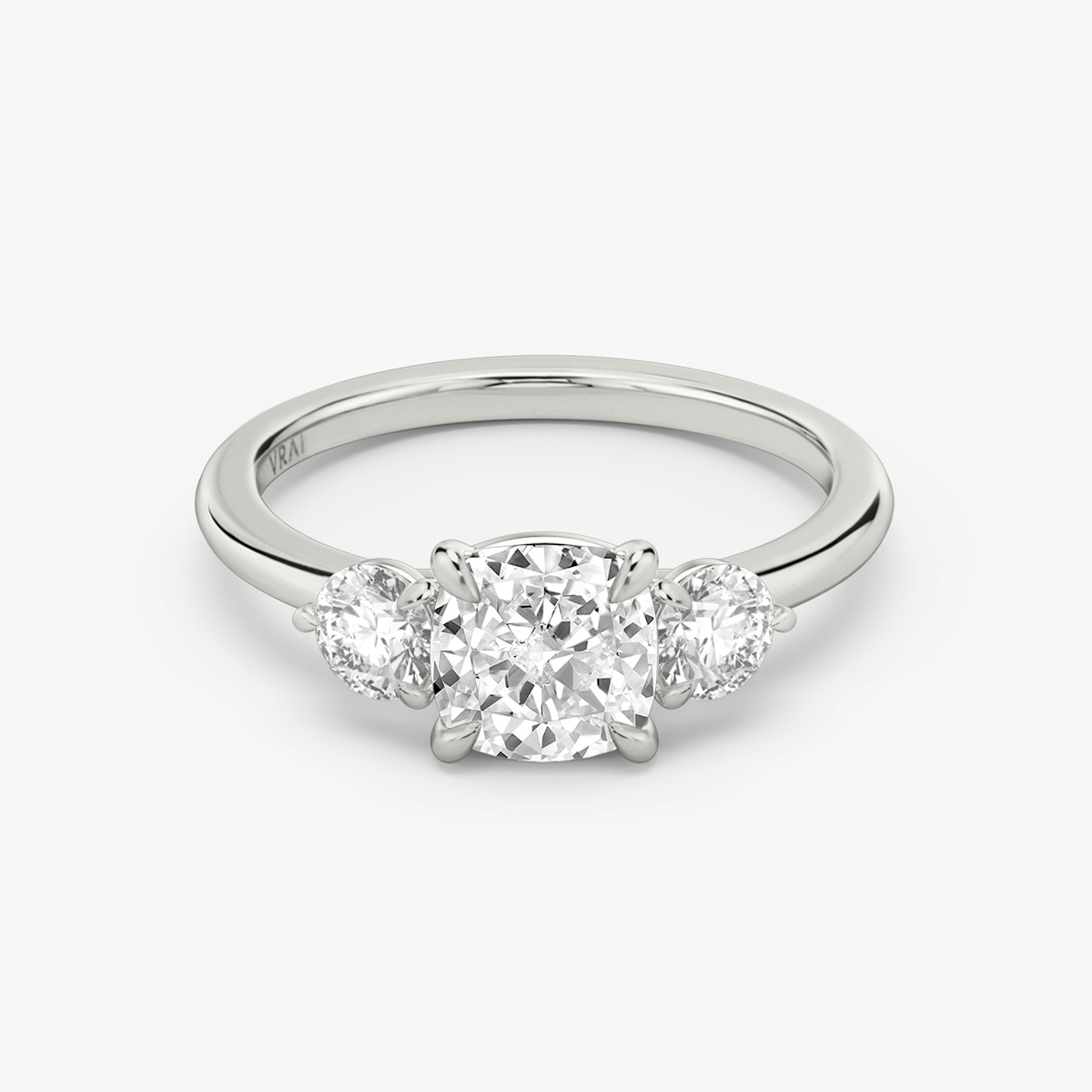 Three stone cushion cut diamond ring Clearance