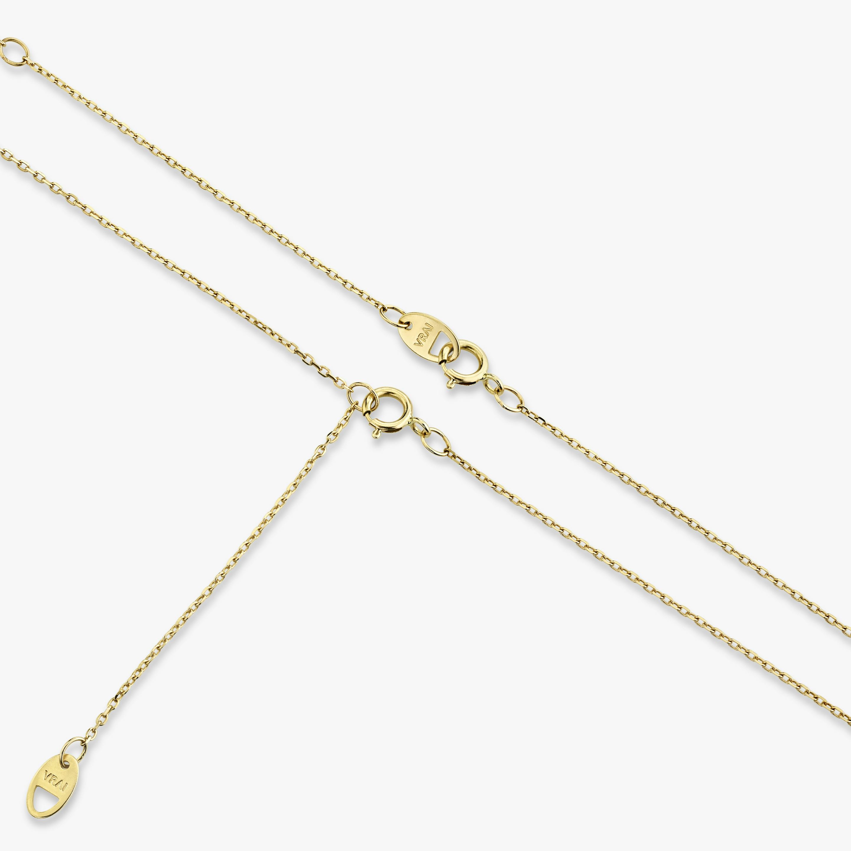 Petite V Necklace | Round Brilliant | 14k | 18k Yellow Gold | Chain length: 16-18