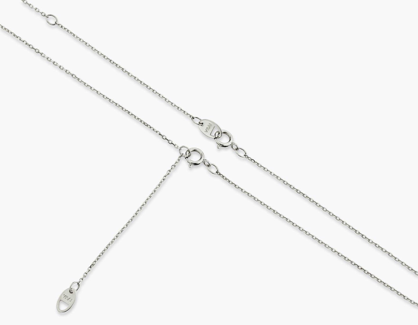 Pavé Necklace | 14k | 18k White Gold | Chain length: 16-18 | Pavé cluster: Pavé Cushion