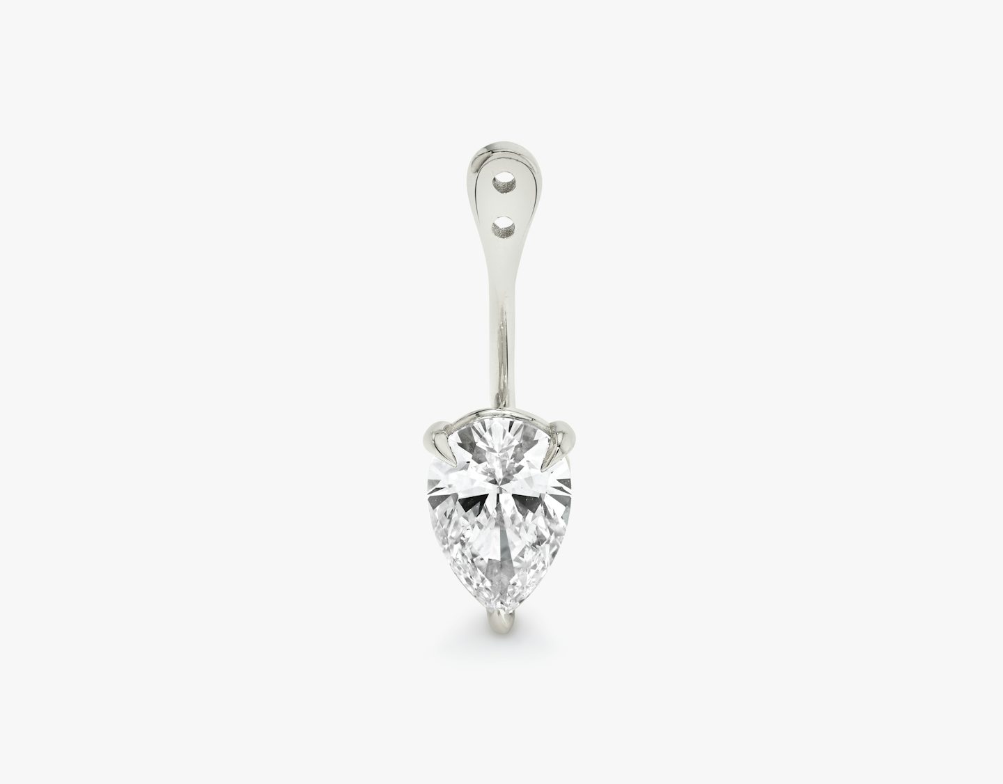 VRAI Solitaire Drop Ear Jacket | Pear | 14k | 18k White Gold | Carat weight: 1
