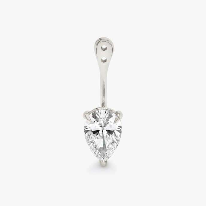 VRAI Solitaire Drop Ear JacketPear | White Gold