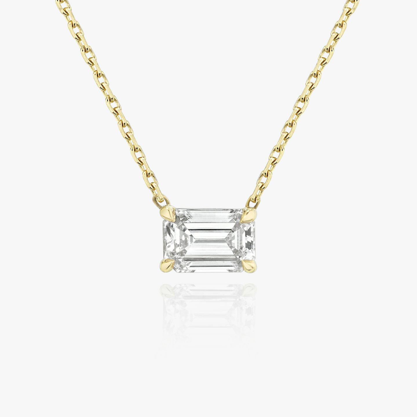 VRAI Solitaire Necklace | Emerald | 14k | 18k Yellow Gold | Carat weight: 1/2