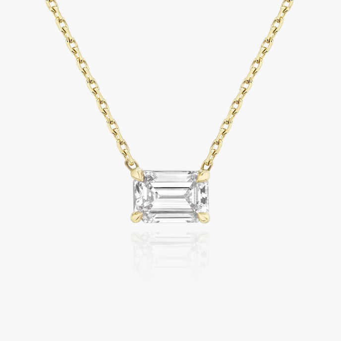 VRAI Solitaire NecklaceEmerald | Yellow Gold