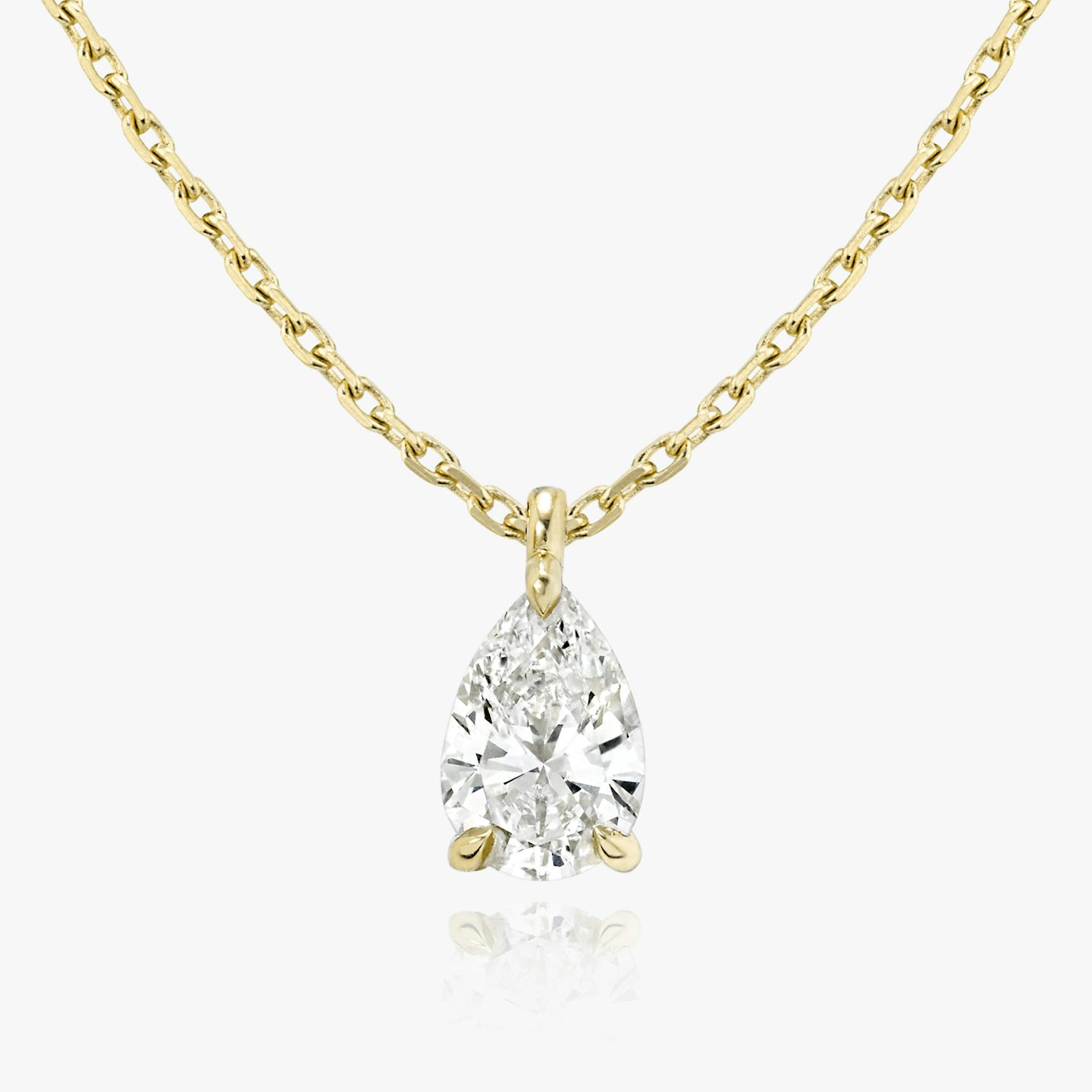 VRAI Solitaire Pendant | Pear | 14k | 18k Yellow Gold | Carat weight: 1