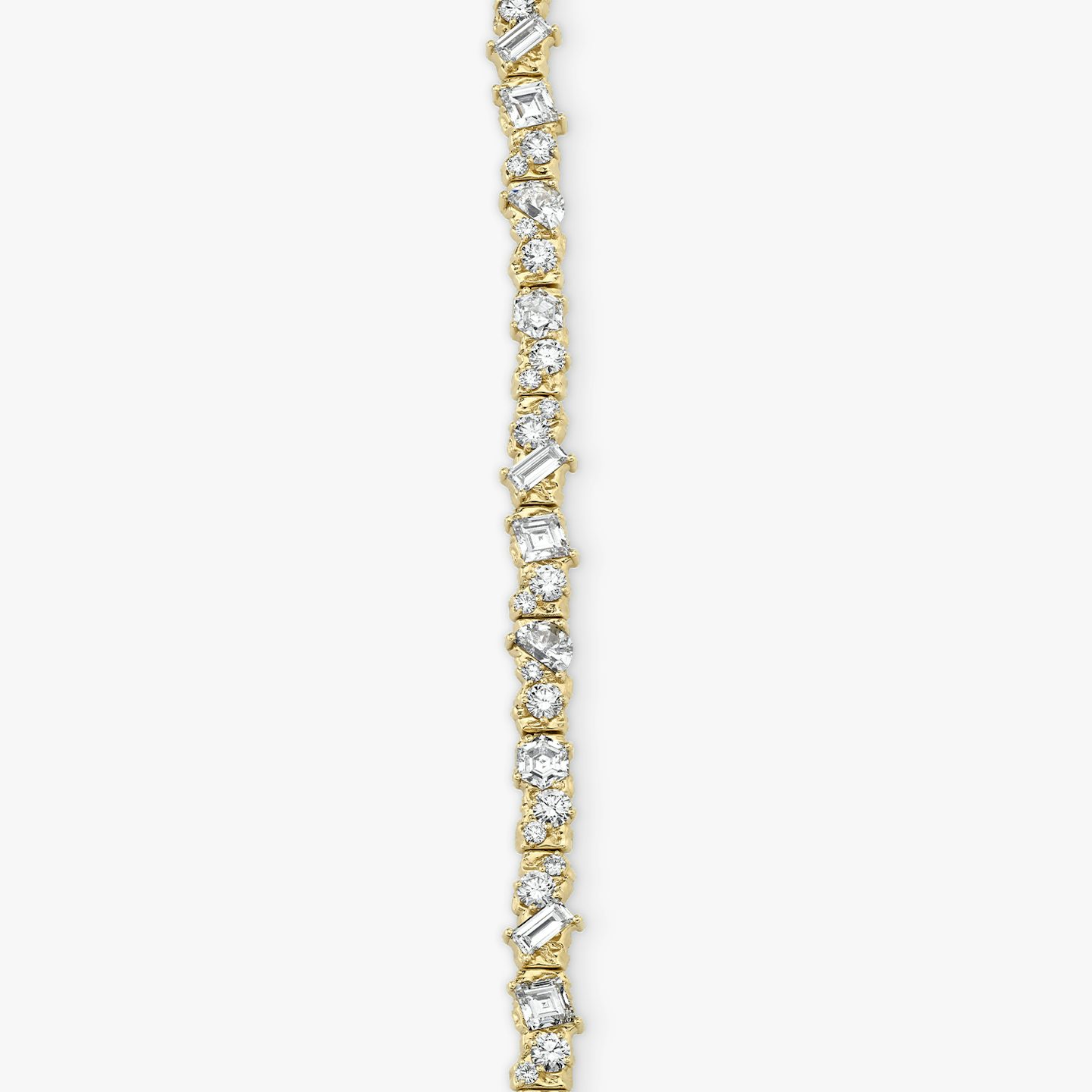 Unity Bracelet | lozenge+half-moon+hexagon+baguette+round-brilliant+marquise | 14k | yellow-gold | chainLength: 8