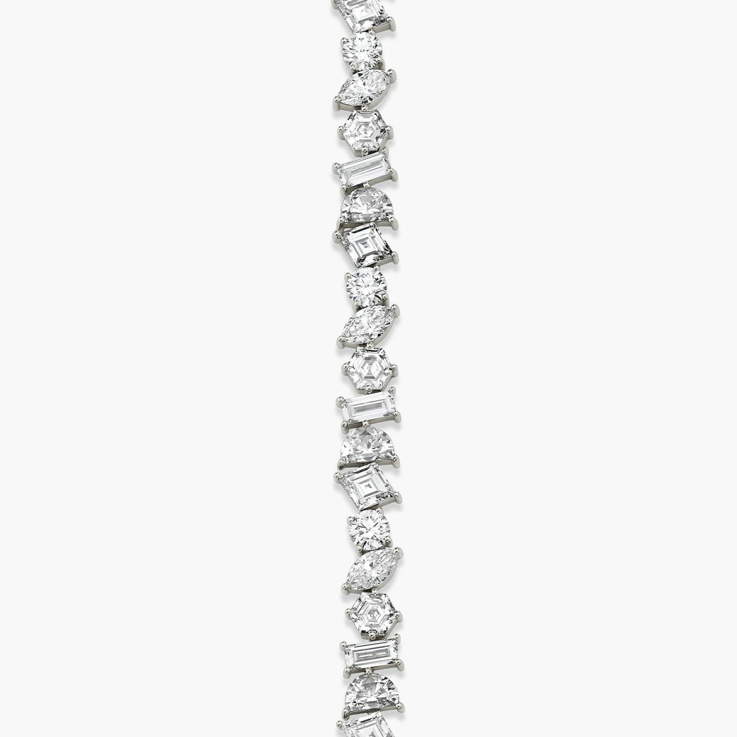 Illuminate Bracelet | baguette+lozenge+hexagon+marquise+round-brilliant+half-moon | 14k | 18k White Gold | Chain length: 7