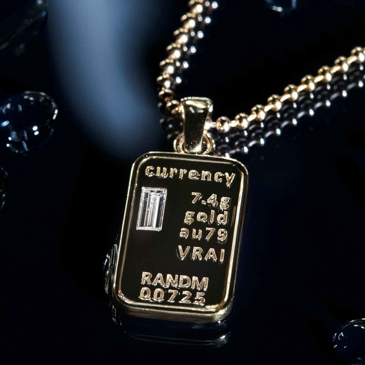 Currency Necklace Closeup image of Currency Necklace